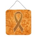 Micasa Orange Ribbon for Leukemia Awareness Aluminium Metal Wall or Door Hanging Prints, 6 x 6 In. MI55427